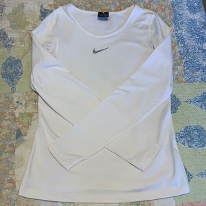 White Nike Dry-Fit Fleece Pullover